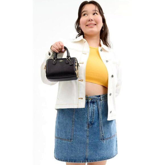 New Coach CW332 Mini Rowan Crossbody Bag with Leopard Print Multi - Picture 3 of 6